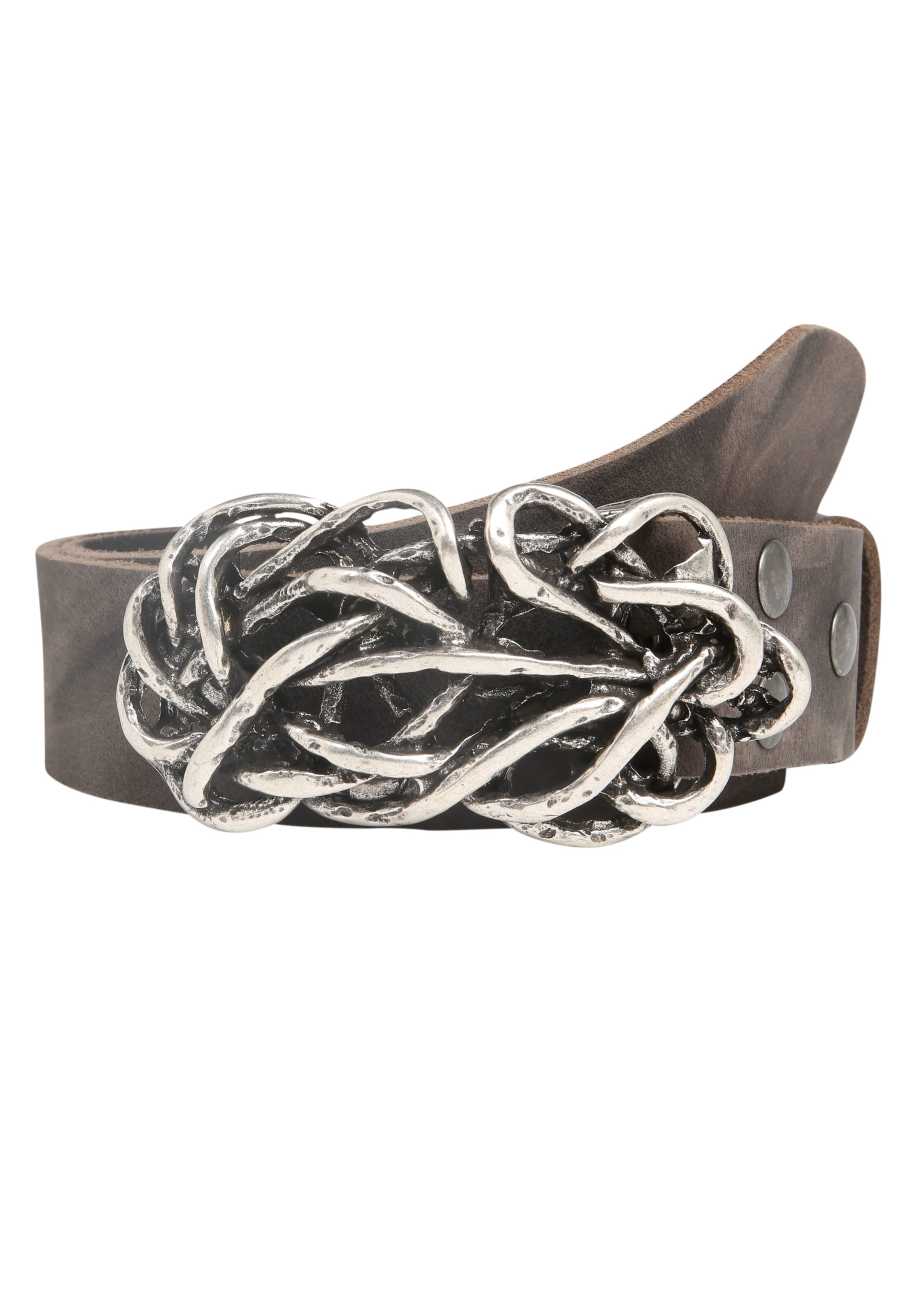 RETTUNGSRING by showroom 019° Gürtel 'Strohknoten' in Grau: Vorderseite