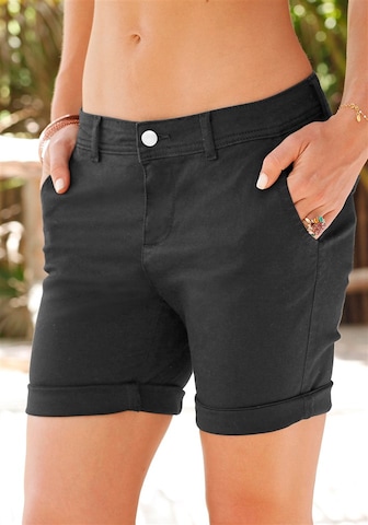 LASCANA Slimfit Bermudas in Schwarz: predná strana