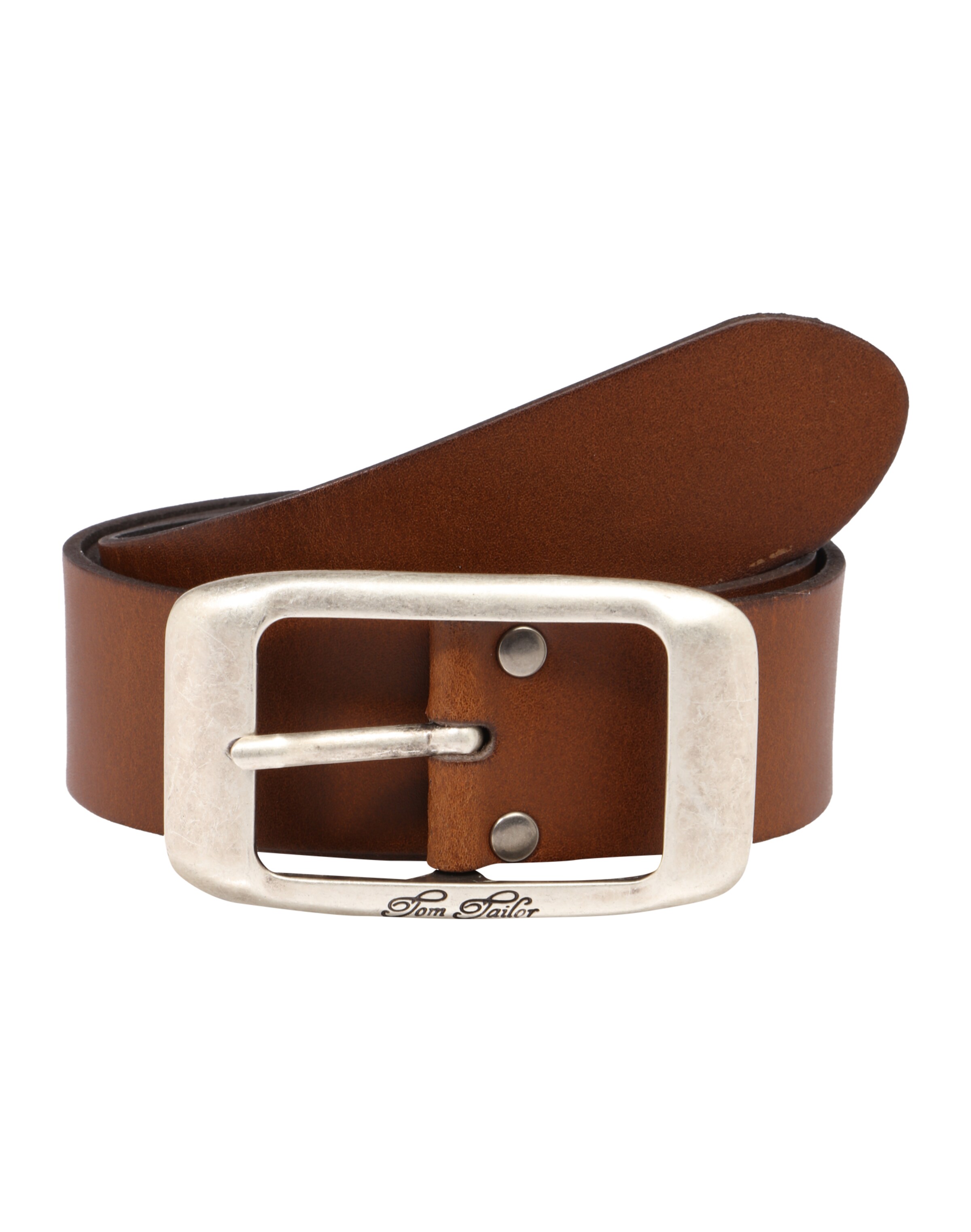 TOM TAILOR - Riem 'used cow leather belt' in de kleur Cognac