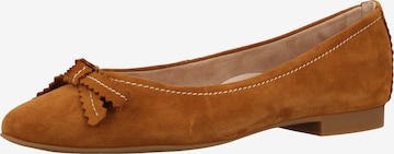 Paul Green Ballet Flats in Brown: front