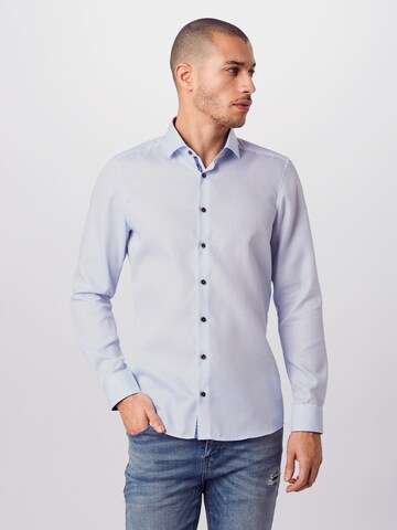 OLYMP Slim fit Zakelijk overhemd 'Level 5 City' in Blauw: voorkant