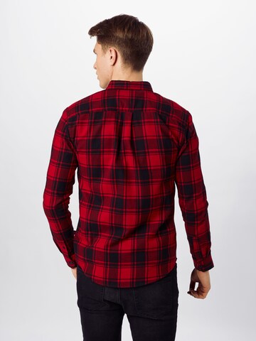 Denim Project Regular fit Button Up Shirt 'Check Shirt' in Red