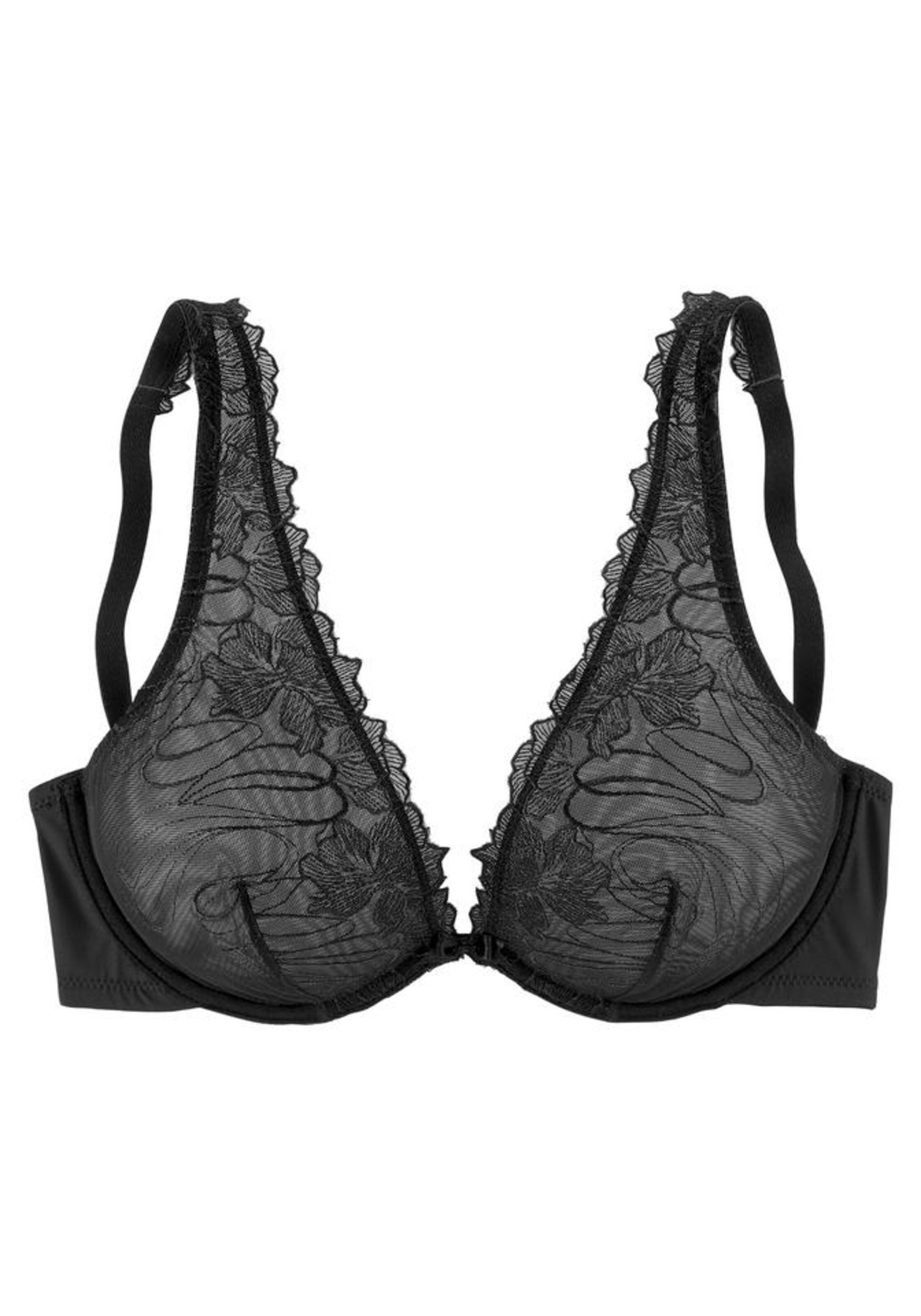 LASCANA Koszulkowy Biustonosz w kolorze czarny: przód