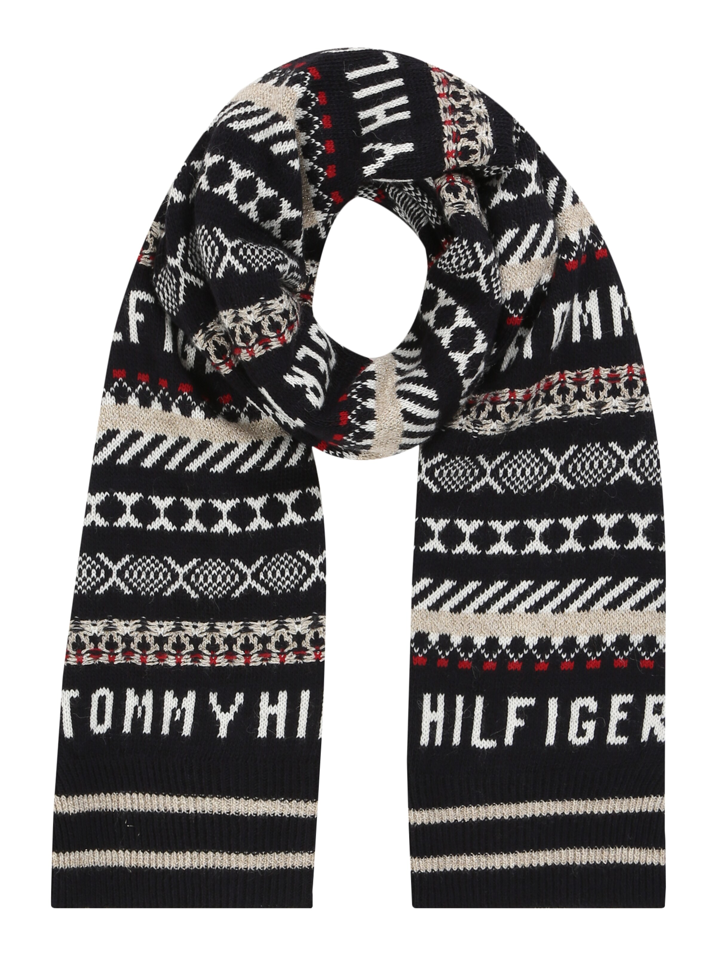 TOMMY HILFIGER - Sjaal 'FAIRISLE REVERSE KNIT SCARF' in de kleur Donkerblauw