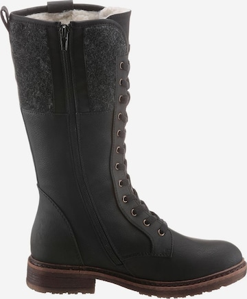 Rieker Lace-Up Boots in Black