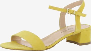 Sandales à lanières 'Daria' EVITA en jaune : devant