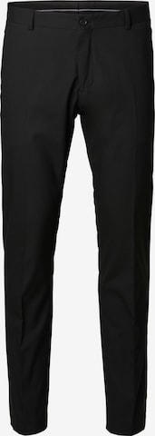 SELECTED HOMME Slim fit Trousers with creases in Black: front