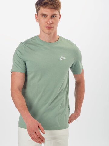 Nike Sportswear Средняя посадка Футболка 'Club' в Зеленый: спереди