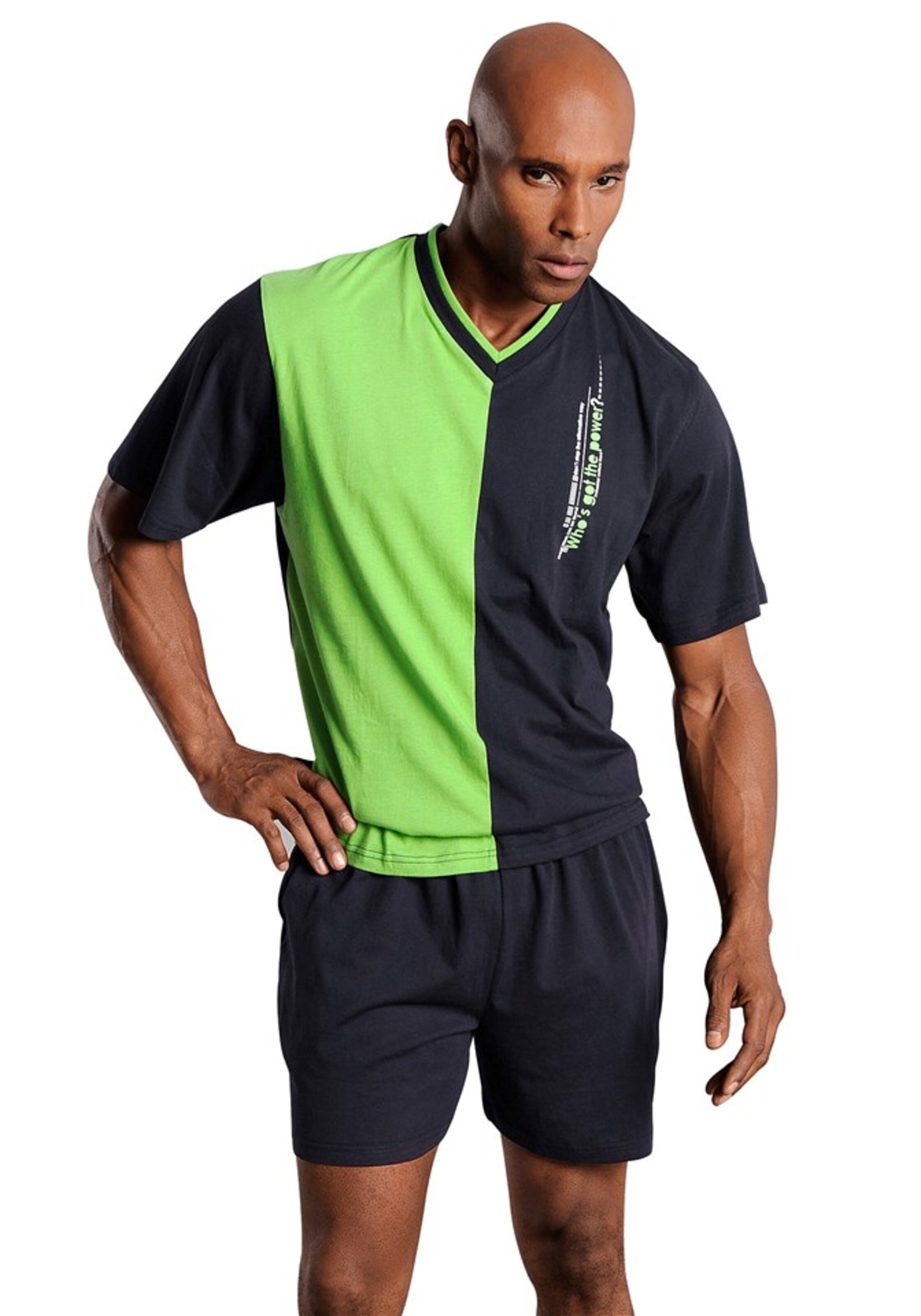 LE JOGGER Pyjamas kort i svart: framsida