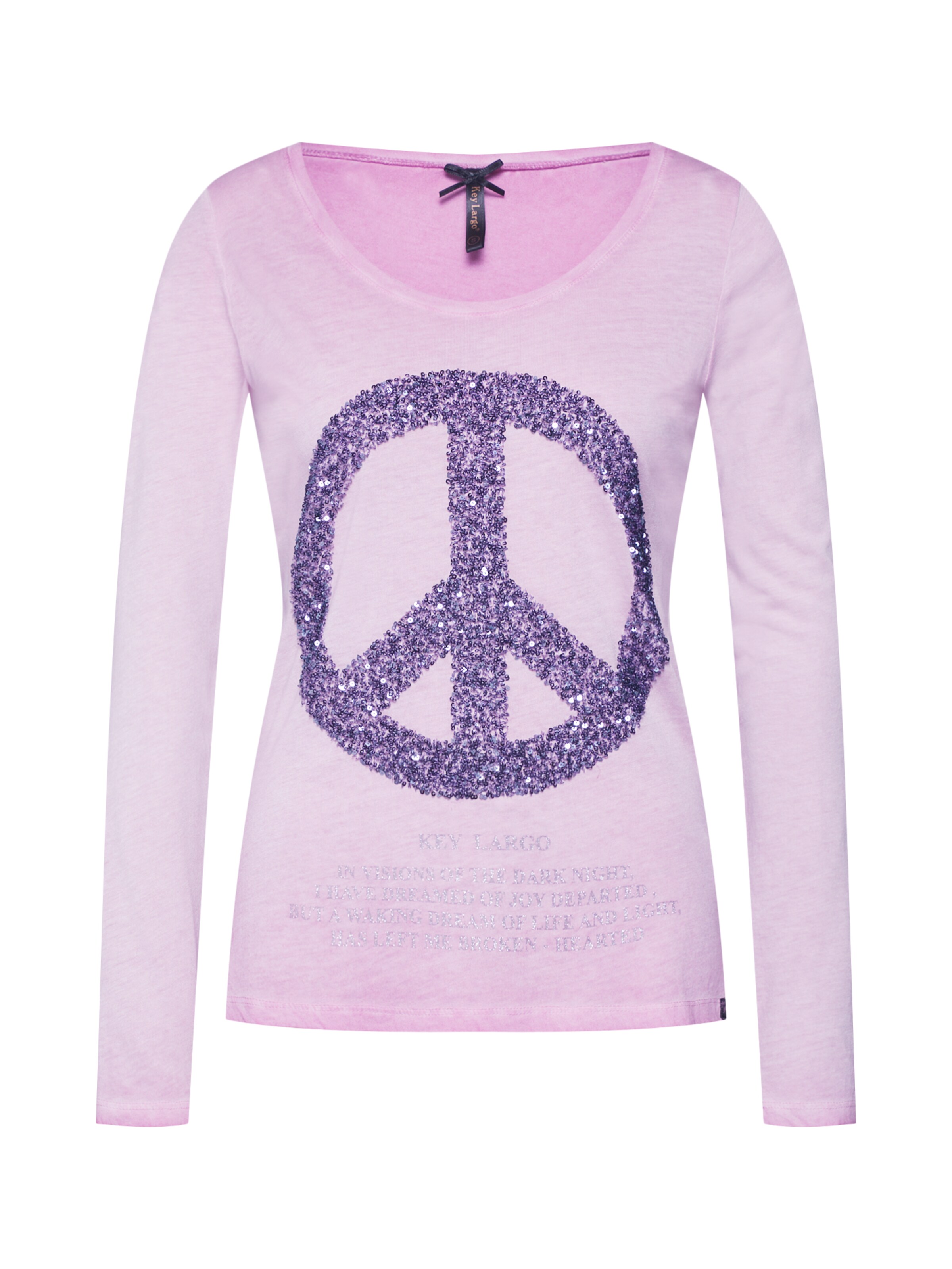 Key Largo - Shirt 'PEACE' in de kleur Fuchsia