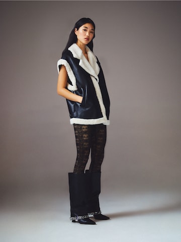 Oversized Shearling Vest Look