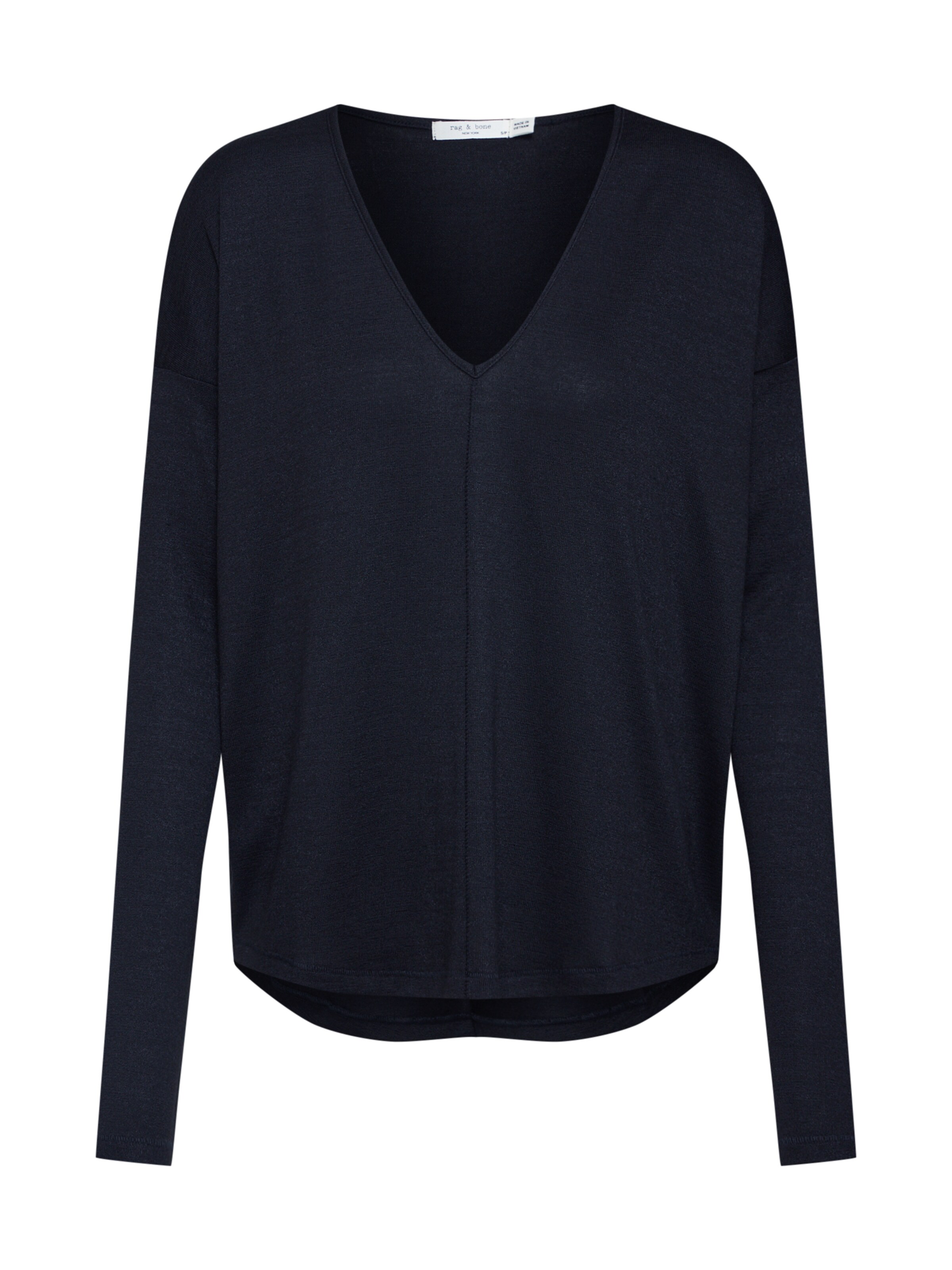 rag & bone - Shirt 'Hudson V neck' in de kleur Zwart