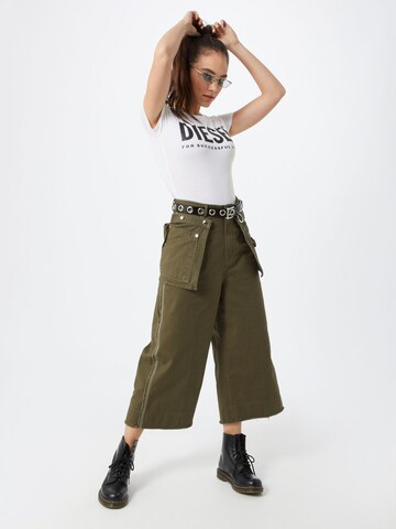 DIESEL Wide leg Broek 'P-RAEY' in Groen