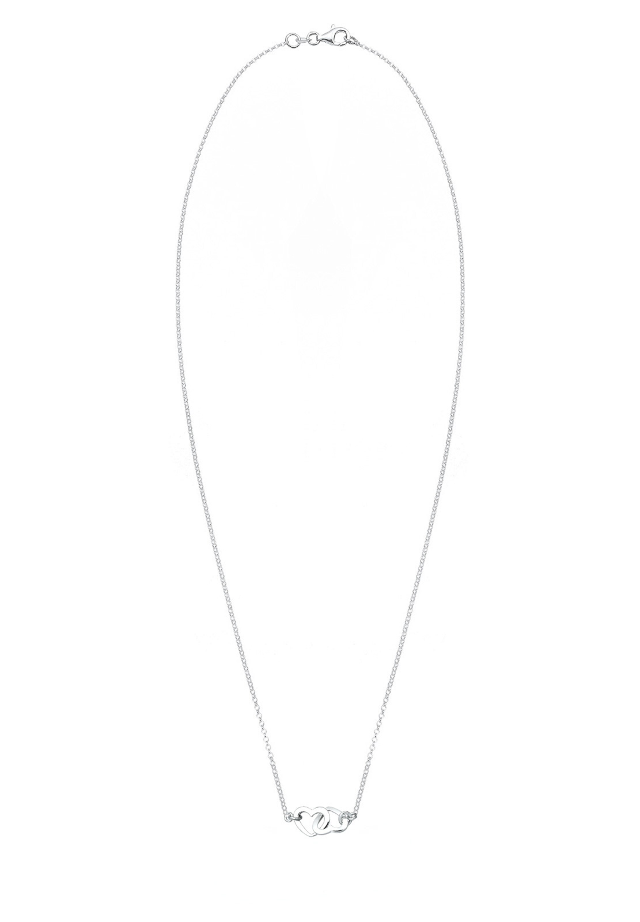 ELLI Ketting 'Herz' in Zilver: voorkant