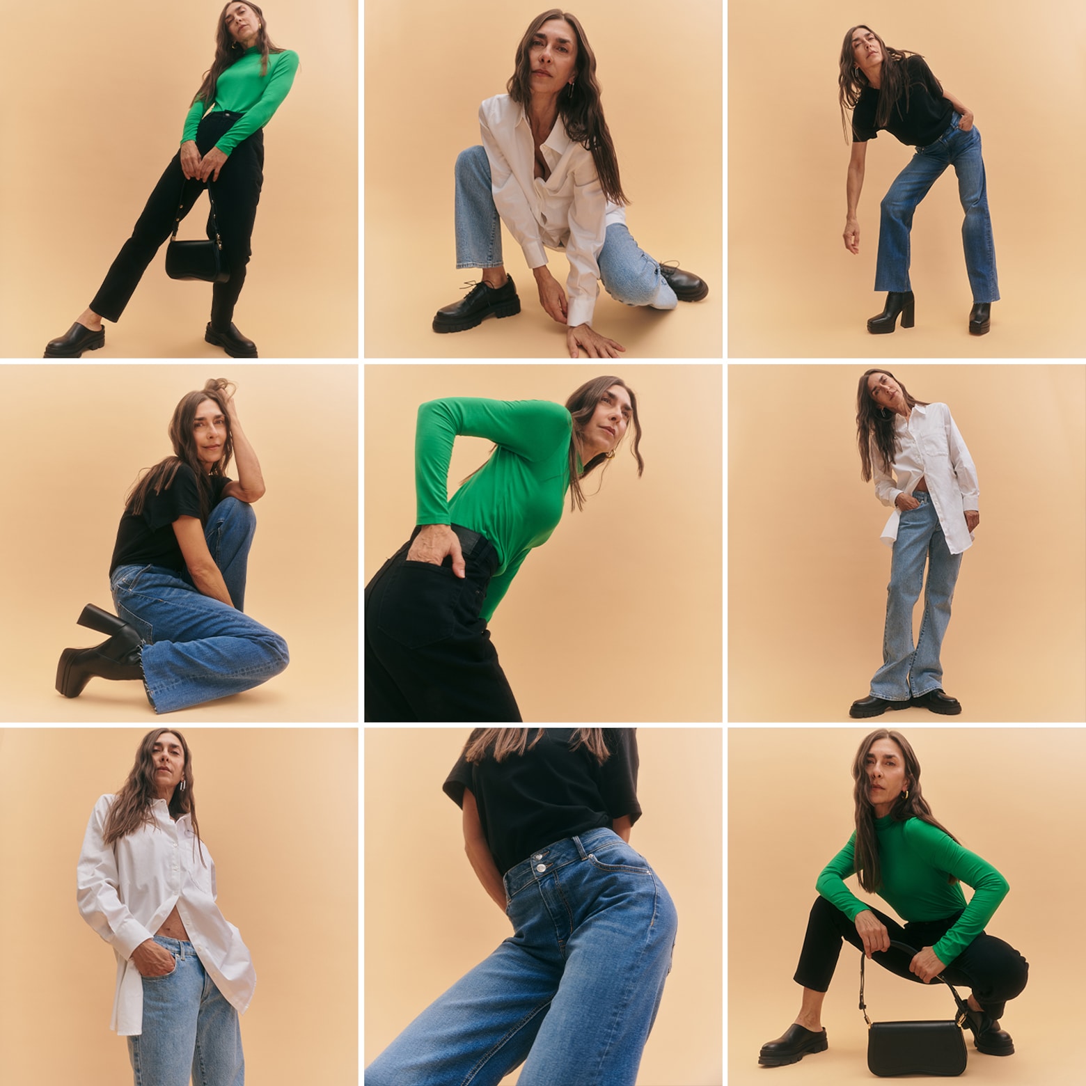 Rachel - Basic Black & Blue Denim Look