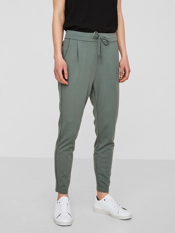 VERO MODA Tapered Pleat-Front Pants 'EVA' in Green: front