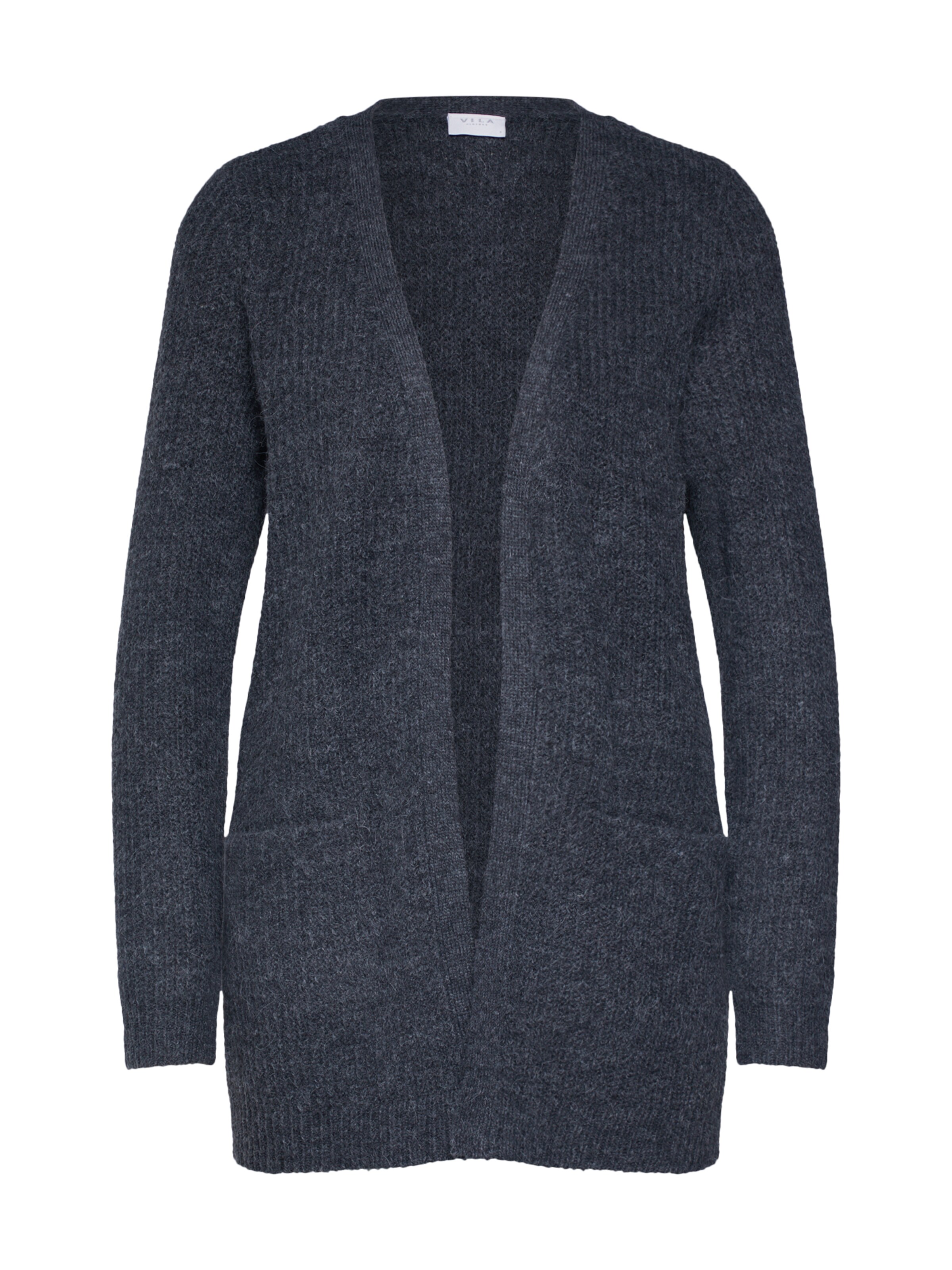 VILA - Gebreid vest 'Vlgood' in de kleur Donkergrijs