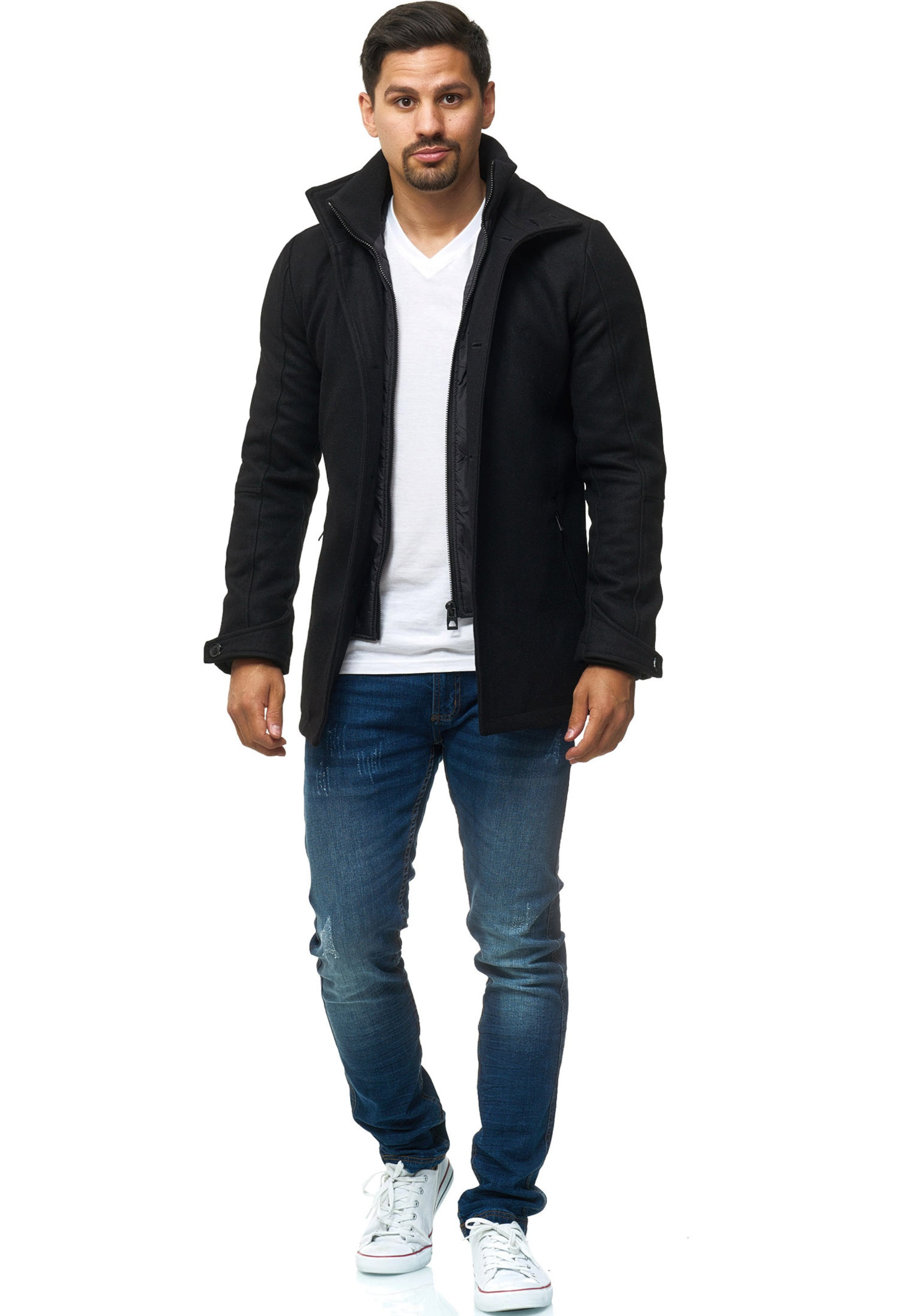 INDICODE JEANS Between-Seasons Coat 'Brittany' in Black