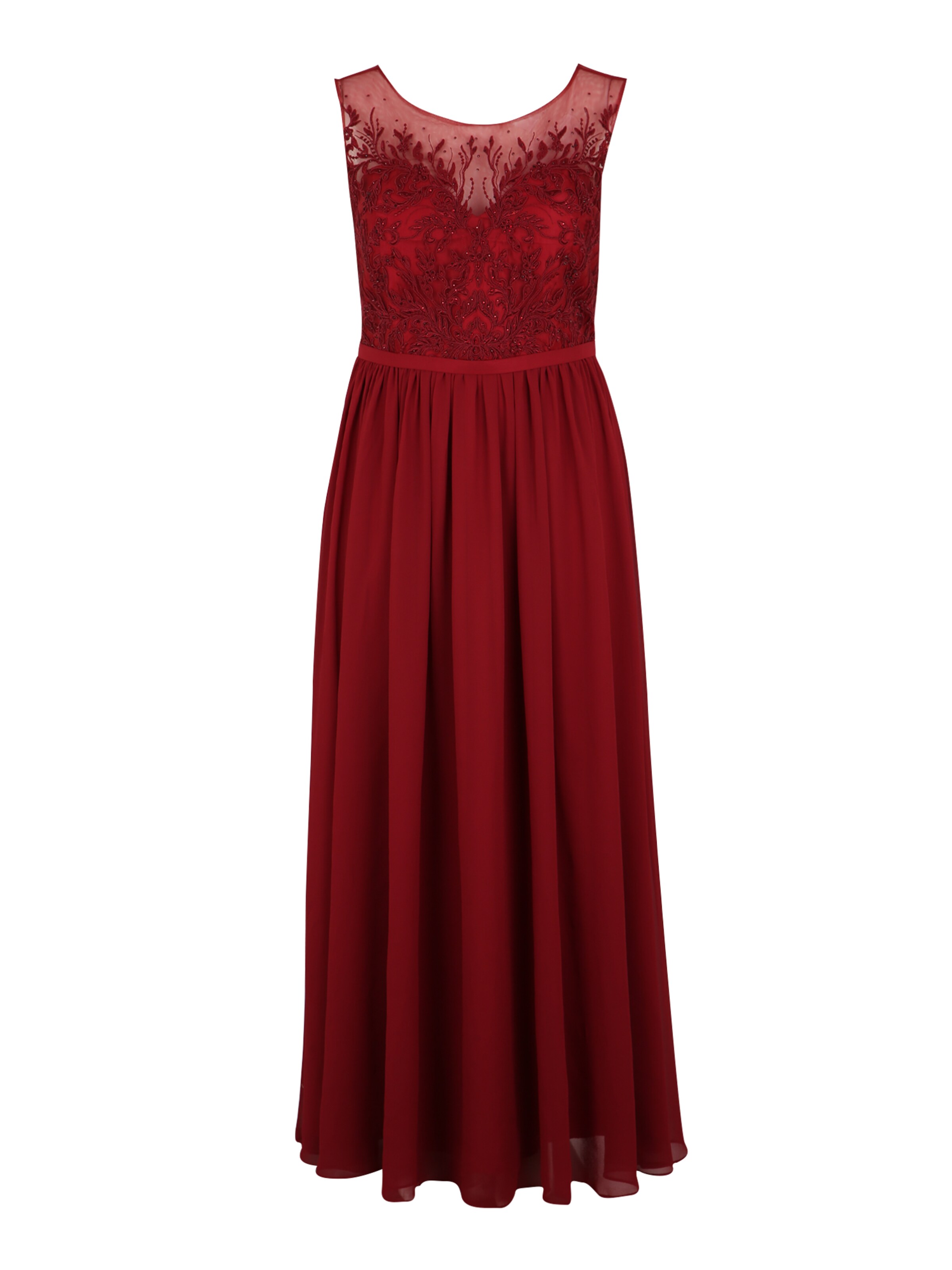 My Mascara Curves - Avondjurk 'LACE SHOULDER' in de kleur Rood
