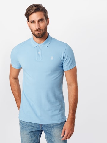 Herrlicher Regular fit Shirt 'Score Polo Pique' in Blue: front
