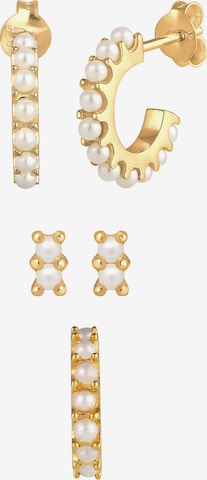 ELLI Ohrringe Set Creole, Earcuff, Perlenohrstecker in Gold