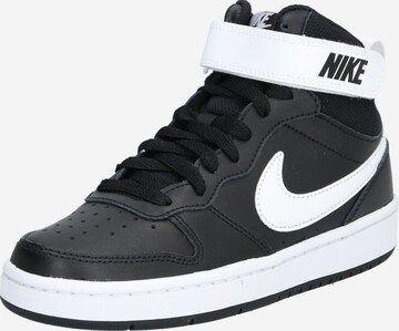 Baskets 'Court Borough Mid 2' Nike Sportswear en noir : devant