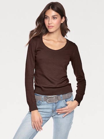 Pull-over heine en marron : devant