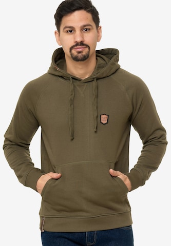 INDICODE JEANS Sweatshirt 'Litcham' in Green: front