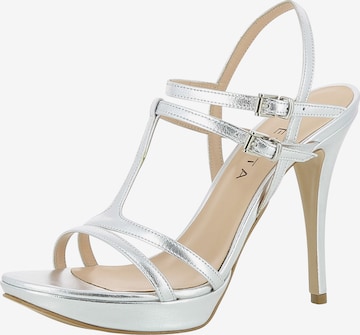 EVITA Strap Sandals 'Valeria' in Silver: front