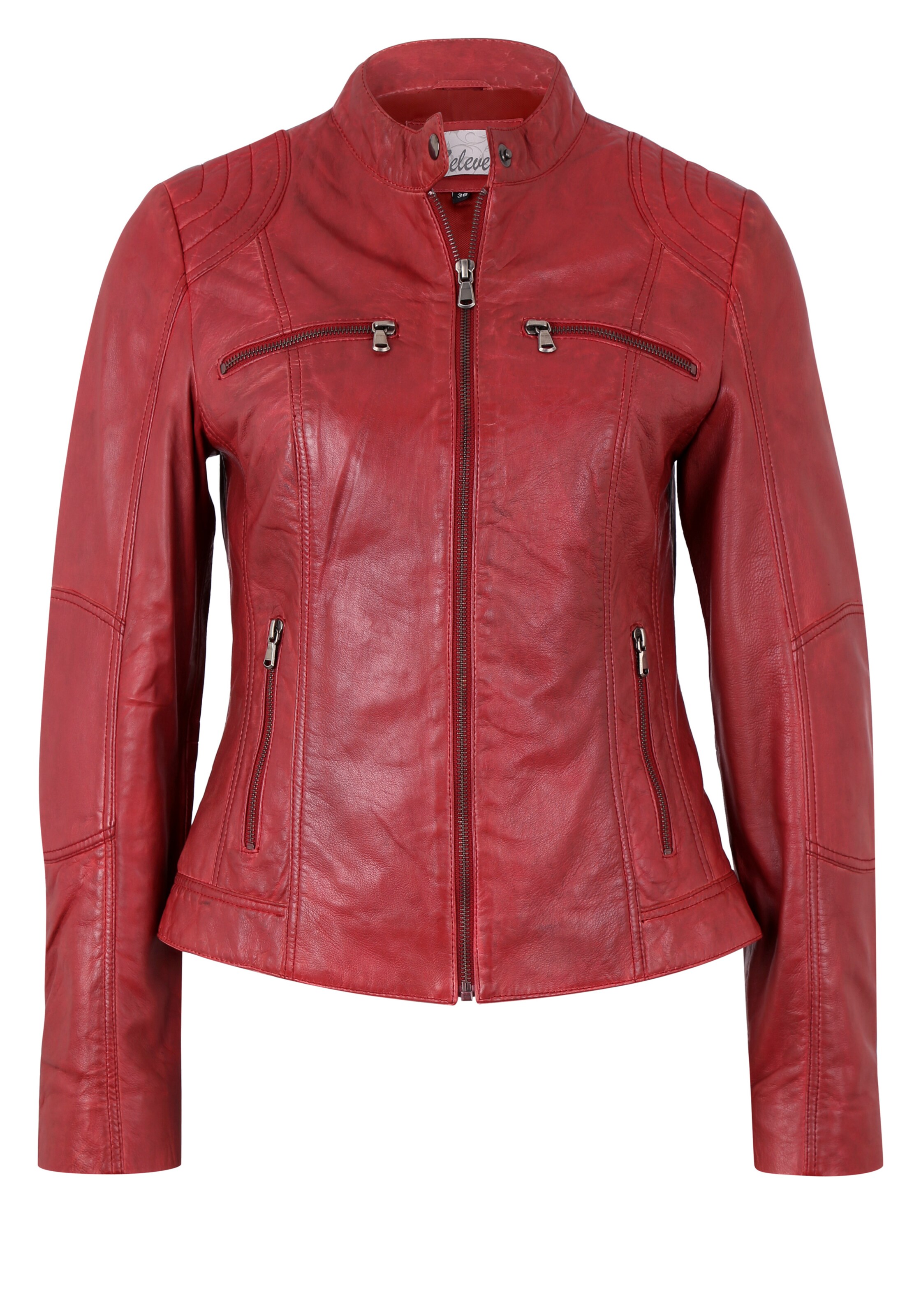 7ELEVEN Lederjacke 'Miracle' in Rot: Vorderseite