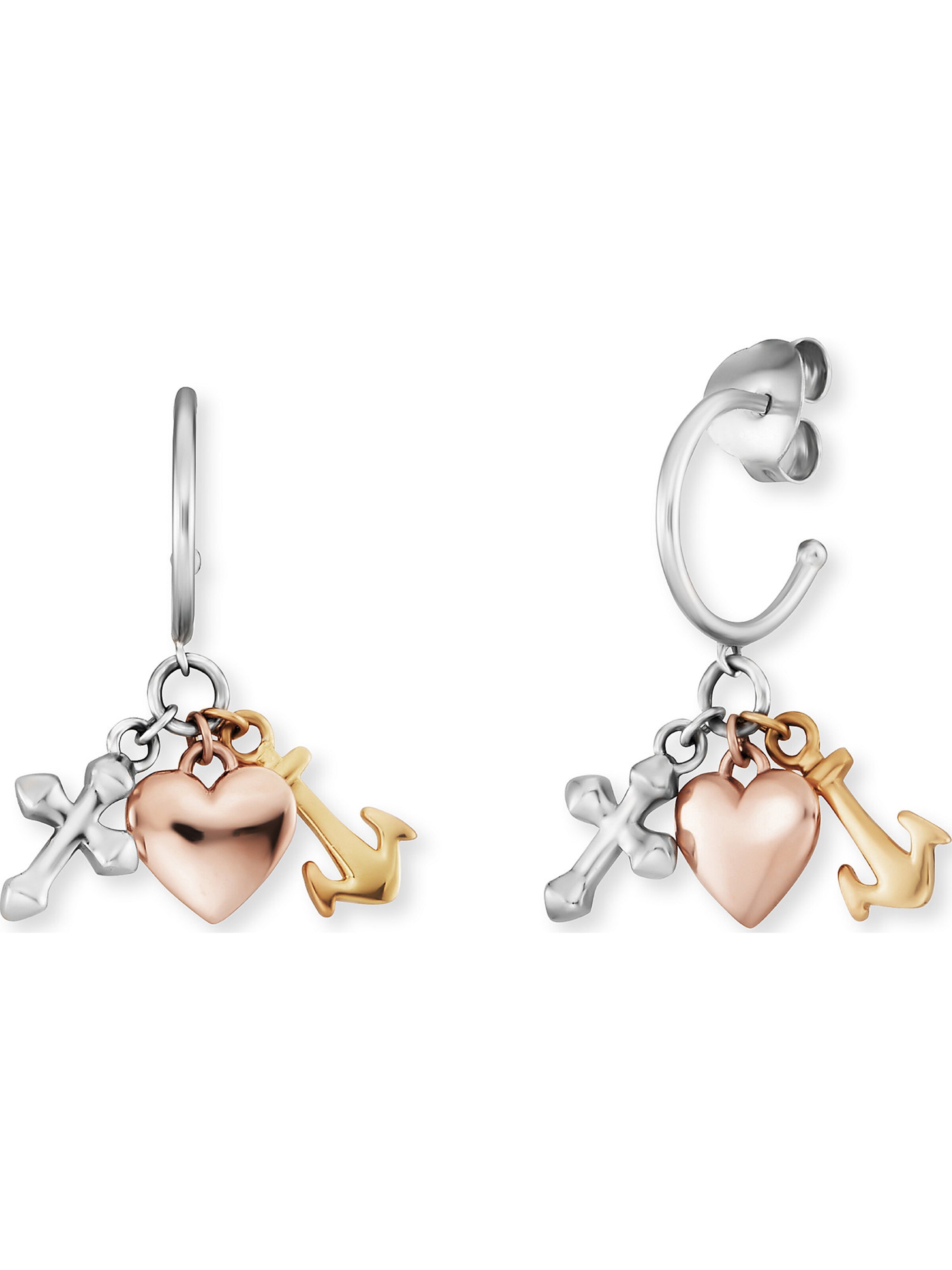 Engelsrufer Earrings 'Glaube, Liebe & Hoffnun' in Silver: front