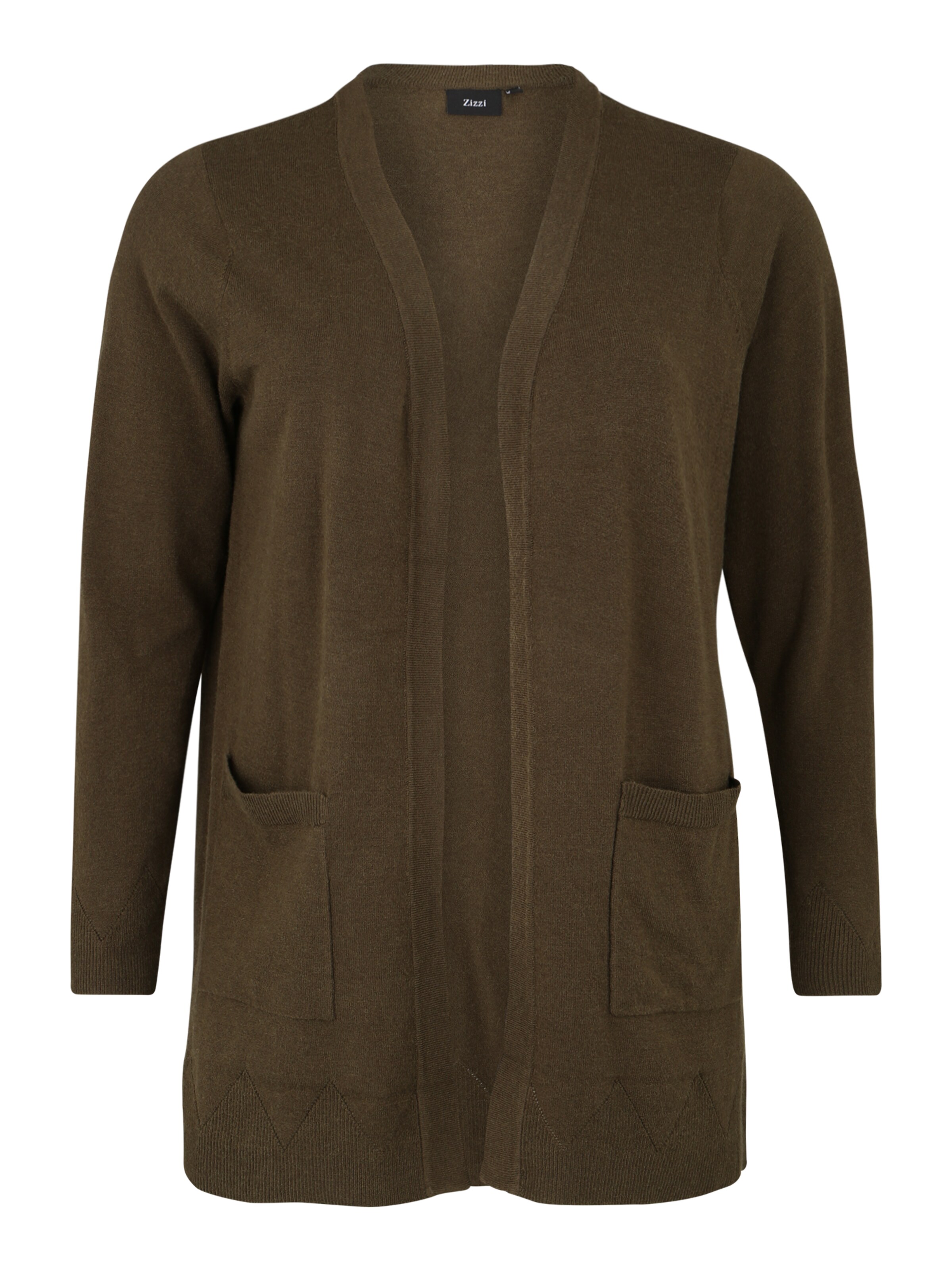 Zizzi - Gebreid vest 'MRIO L/S LONG CARDIGAN' in de kleur Groen