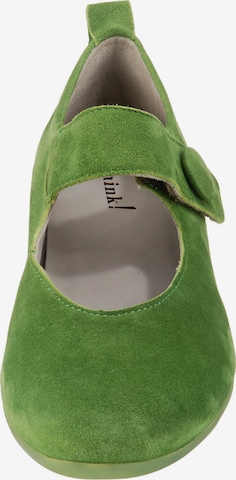 THINK! Ballet Flats with Strap in Green