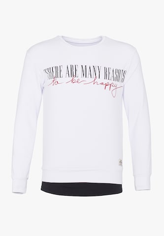 Sweat-shirt PLUS EIGHTEEN en blanc : devant