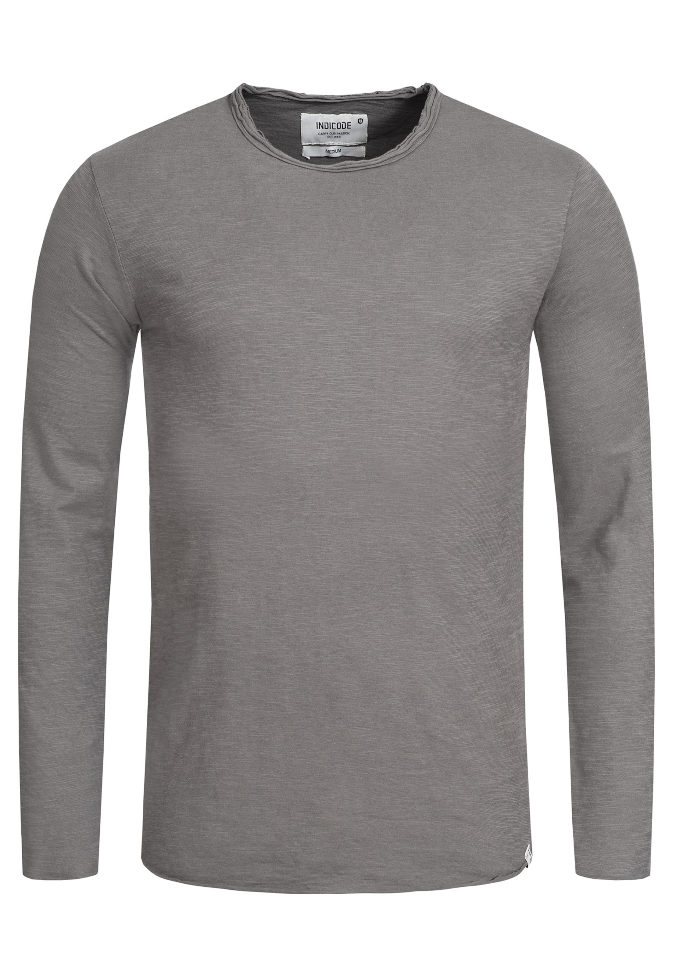 INDICODE JEANS Shirt 'Willbur' in Grijs: voorkant