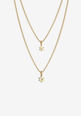 ELLI PREMIUM Halskette Edelsteinkette, Layer in Gold