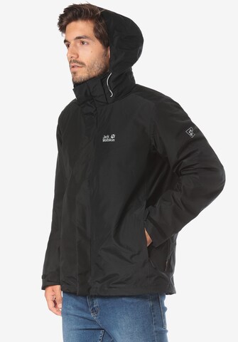 JACK WOLFSKIN Outdoorjas 'Arland' in Zwart