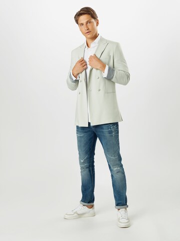 JACK & JONES Slim fit Button Up Shirt 'Royal' in White