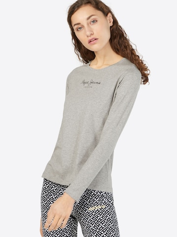 T-shirt 'NEW VIRGINIA L/S' Pepe Jeans en gris : devant