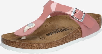 BIRKENSTOCK T-bar sandals 'Gizeh' in Pink: front