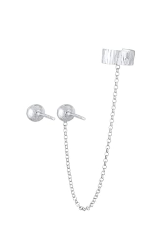 ELLI Ohrringe Earcuff, Kugel, Geo in Silber