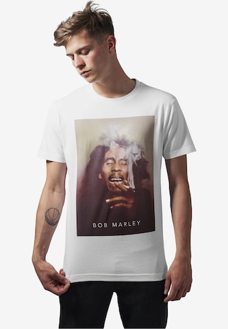 Mister Tee Tričko 'Bob Marley Smoke' - biela: predná strana