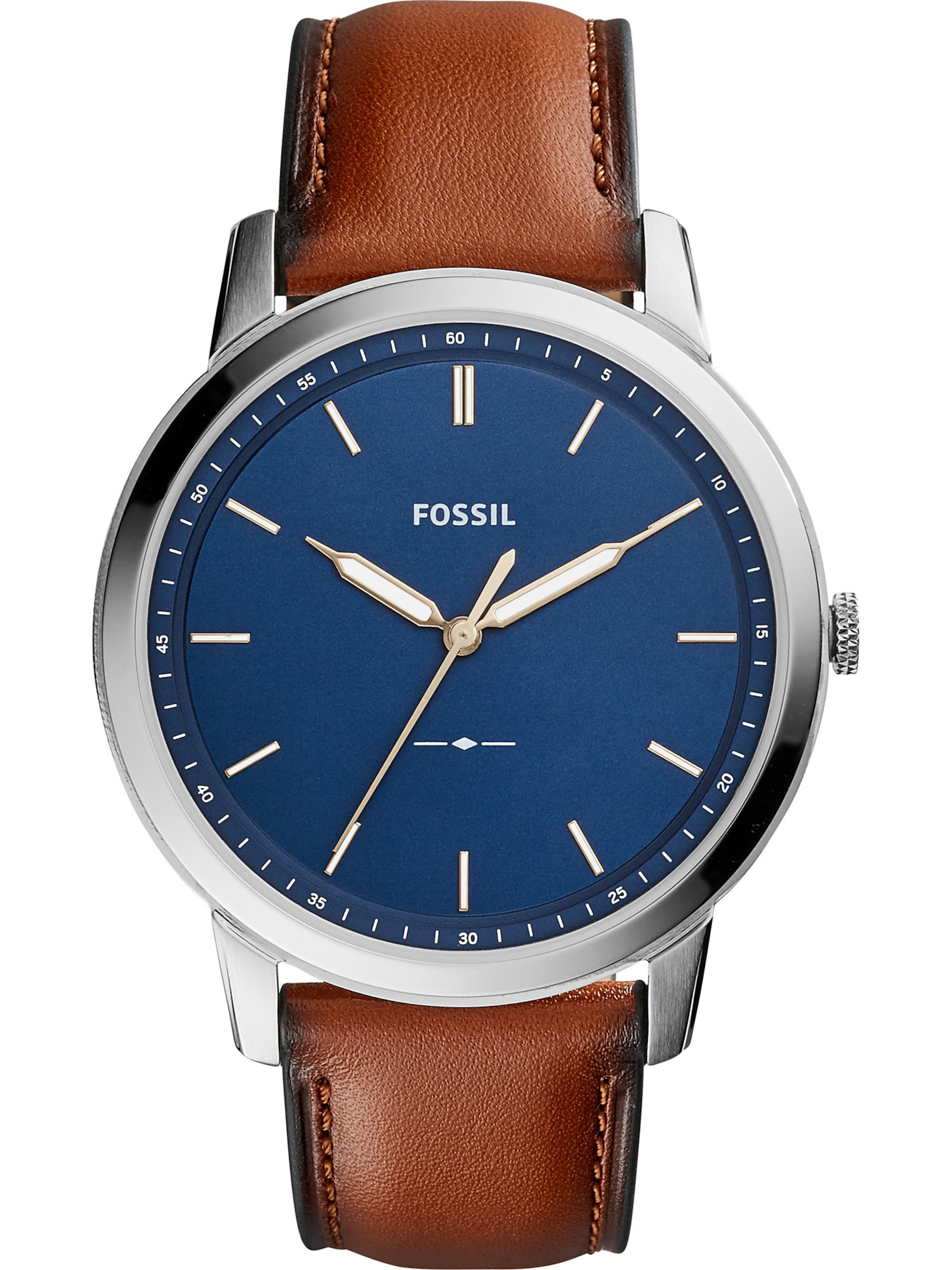 FOSSIL Analoogkell 'The Minimalist 3H', värv pruun: eest vaates