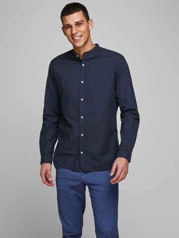JACK & JONES Comfort fit Button Up Shirt in Blue: front