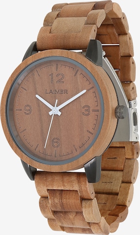 LAiMER Analog Watch in Brown: front