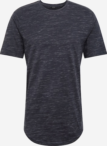 Only & Sons Shirt 'onsMATTY MELANGE LONGY TEE' in Blauw: voorkant