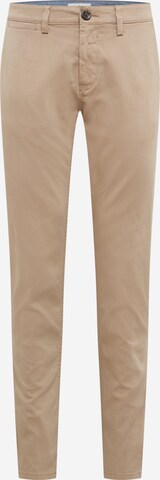 Coupe slim Pantalon chino TOM TAILOR en beige : devant