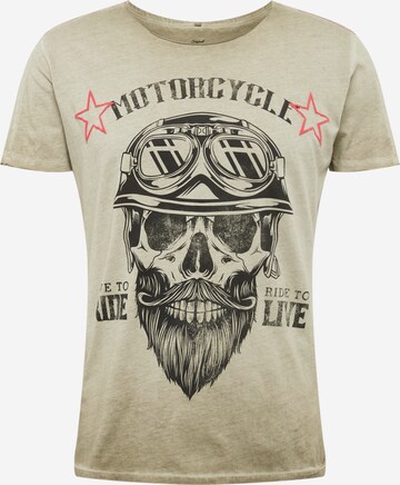 Coupe regular T-Shirt 'MT BEARDED BIKDER' Key Largo en vert : devant