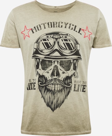 Coupe regular T-Shirt 'MT BEARDED BIKDER' Key Largo en vert : devant