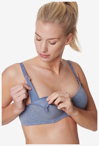 Noppies T-shirt Nursing Bra in Blue: front